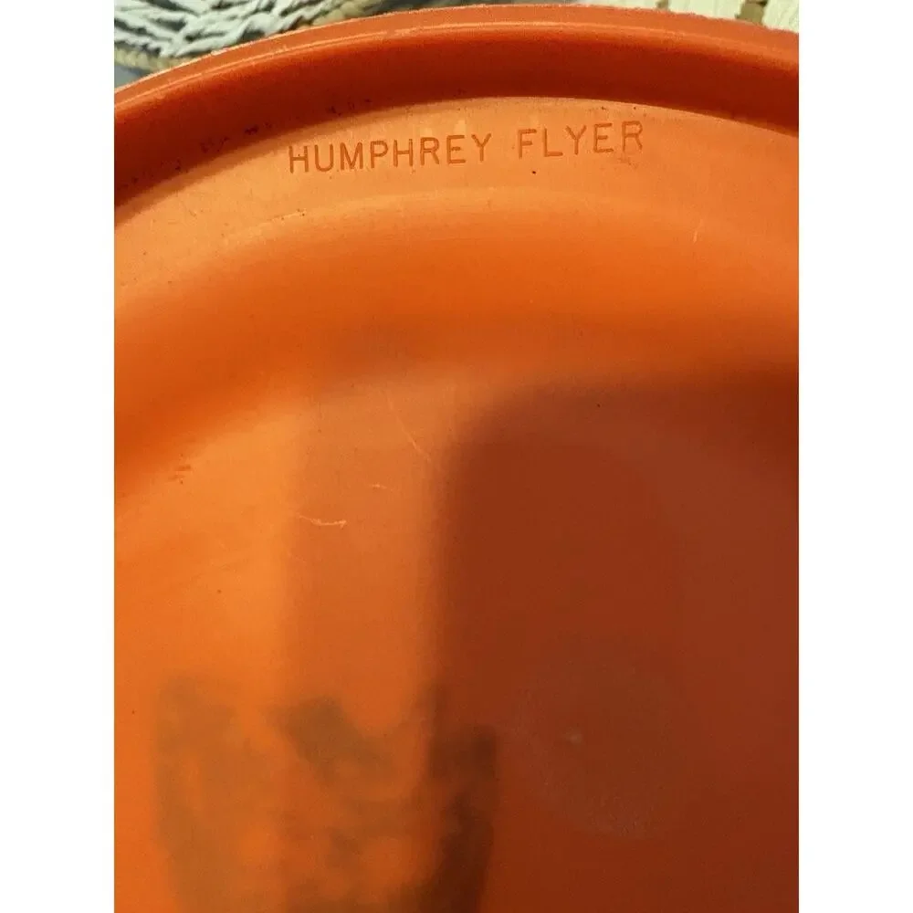 Vintage HOOTERS Advertising Orange Humphrey Flyer Flying Disc Made In U. S. A.